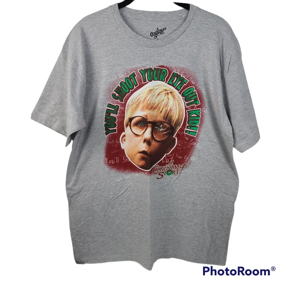 NWOT A Christmas Story Gray Crewneck Tshirt Adult Large Movie Classic PRICE FIRM - Picture 1 of 6